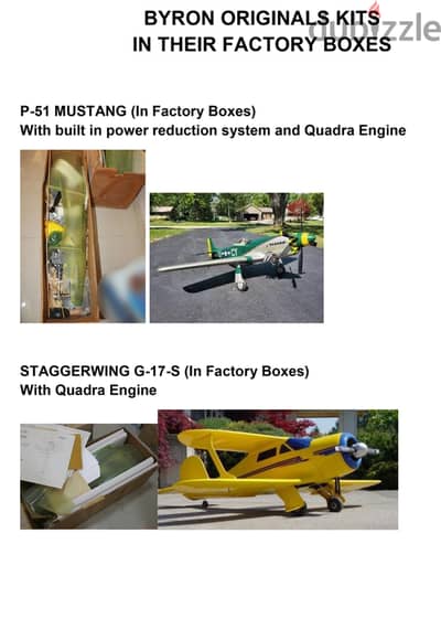 BYRON  ORIGINAL REMOTE CONTROLLED AIRCRAFT KITS - MAINLY FOR EXPATS