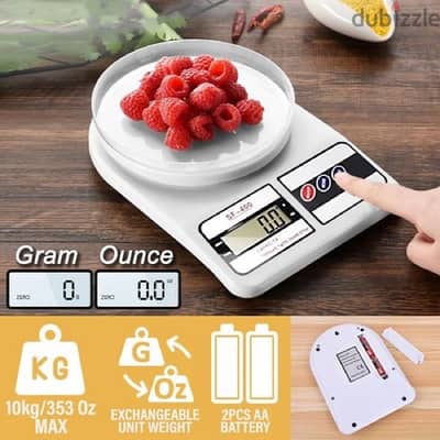 Electronic Digital Kitchen Scale - SF-400-10KG, White