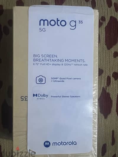 للبيع تليفون 5Gموتوريلا g35 جديد بالفاتوره والكرتونه والضمان moto g35