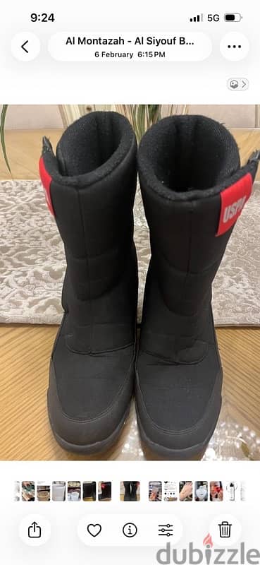 Black boot from America  مستعمل حالة ممتازة
