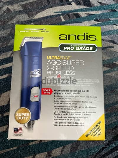 Andis UltraEdge Brushless 2-Speed – ماكينة حلاقة حيوانات أصلي جروومينج