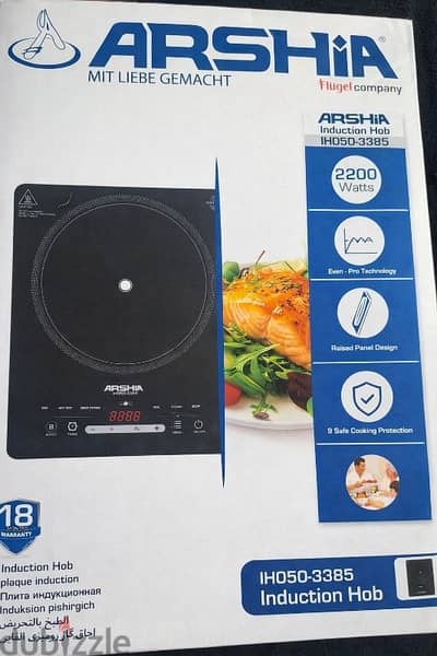 Arshia Induction Hob IH050‑3385 — 2200W Electric Cooker