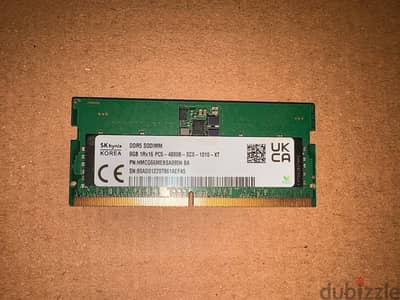 8GB DDR5 4800MHz Ram