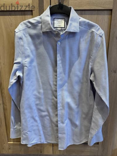 Charles Tyrwhitt Shirt Blue 15.5” 34 Sleeve SGL Cuff -2
