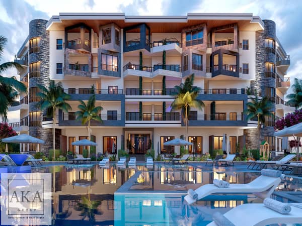Apartment (distinctive - high-end) with an area of 103 square meters + garden 25 square meters - one room - Alhambra Falls Compound - Hurghada - Red S Apartment (distinctive - high-end) with an area of 103 square meters + garden 25 square meters - one room - Alhambra Falls Compound - Hurghada - Red S