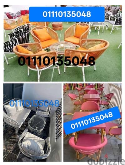 01110135048اطقم طقم كراسي وتربيزات و رتان مراجيح  بين باج شماسي