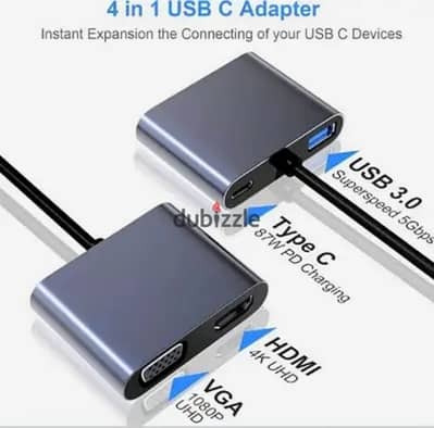 Type C to HDMI-VGA-USB Support 4k