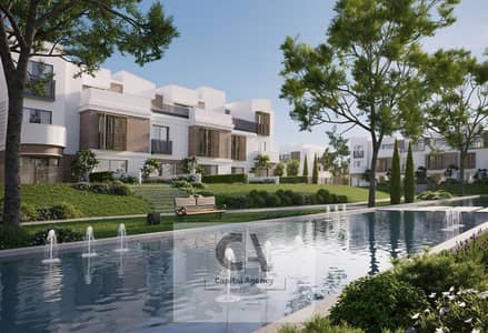 Twin house for sale in Scenes Compound in the heart of Mostakbal City, next to Bloomfields, with a 5% down payment and installments over the longest p