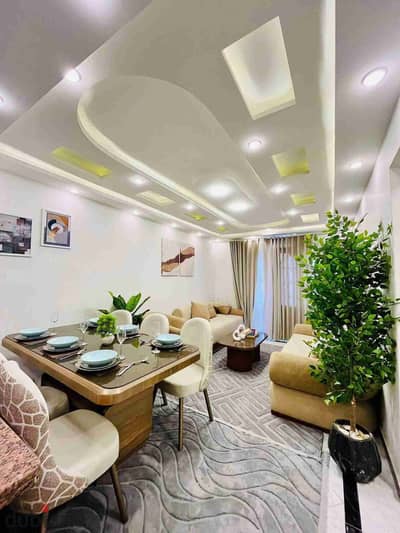 شقه للبيع بالفرش والأجهزة الحديثة في العجمي اسكندريه شاطئ النخيل واجهه بحرى موقع سكنى ومصيفى متميز