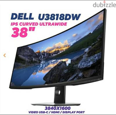 Dell 38" U3818DW Ultrawide USB-C 100w IPS curved 10bit KVM Monitor
