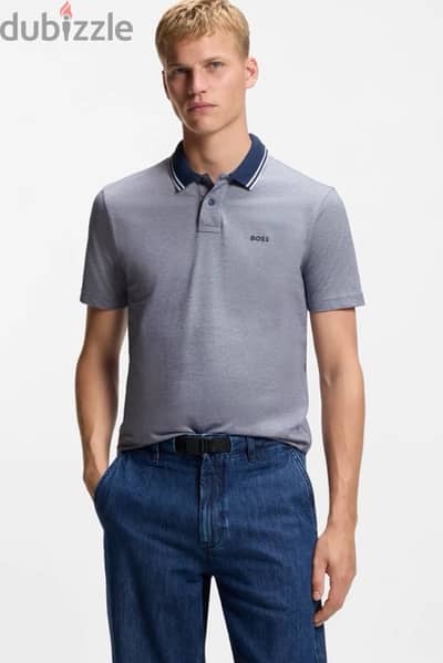 Hugo Boss COTTON-PIQUE POLO SHIRT WITH LOGO PRINT