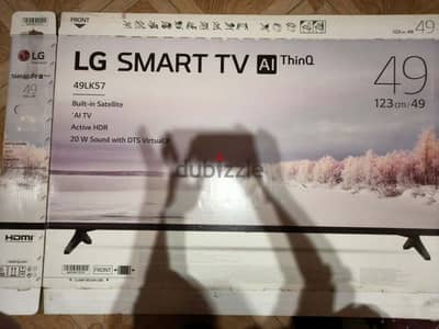 شاشة LG Smart Ai مستعملة بالكرتونة مقاس ٤٩ بوصة رسيڤر داخلي كالجديدة