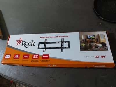حامل حائط ثابت للتليفزيون RK3006 للشاشات مقاس 32: 80 بوصة - أسود