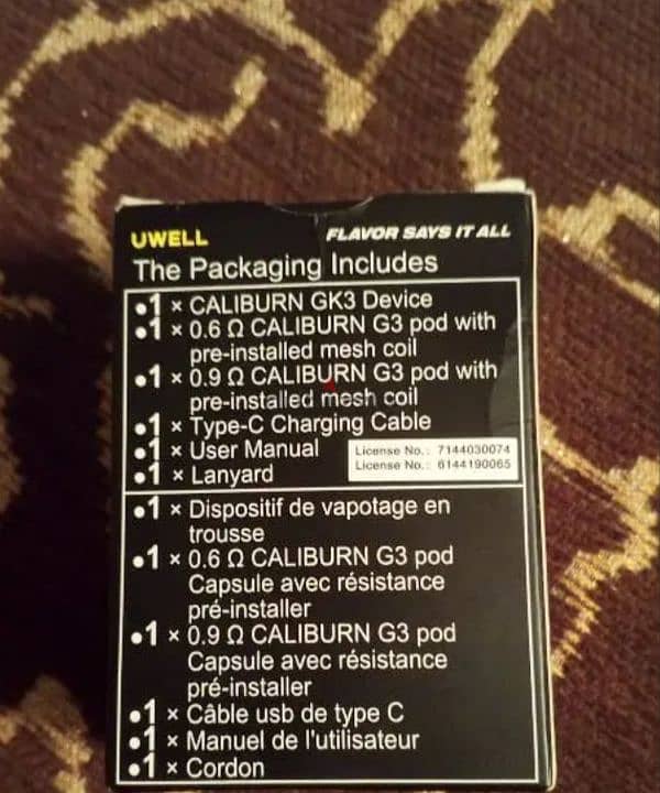caliburn Gk3 vaping device 2
