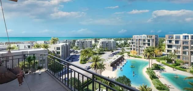 fully finished chalet with air conditioning in a prime location inside Sea Shore, North Coast, Ras El Hekma, directly on the sea.
