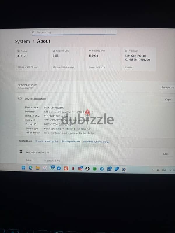 MSI CYBORG 15A13VF  GAMING LABTOP 3