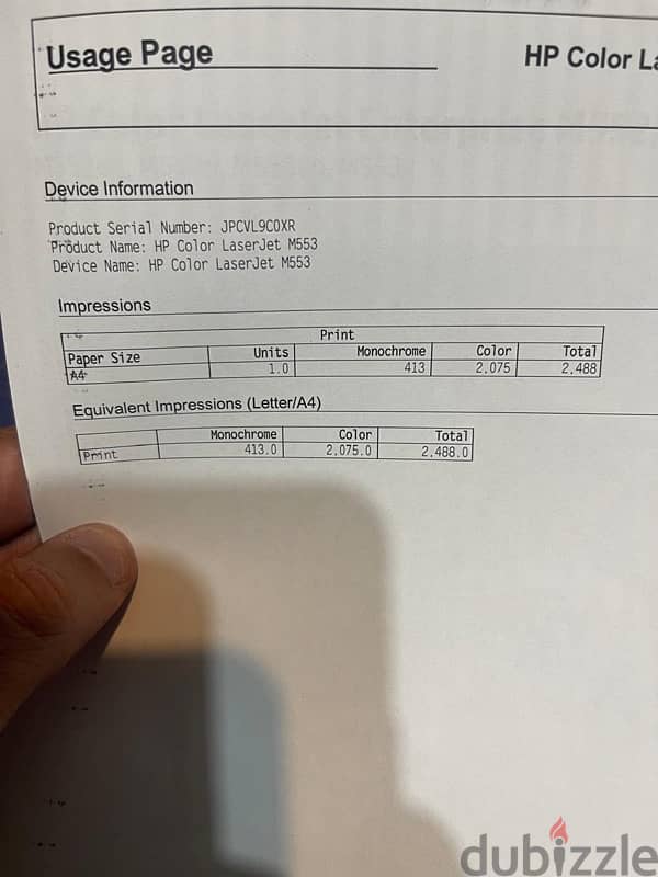 HP peinter laser color M553m 7