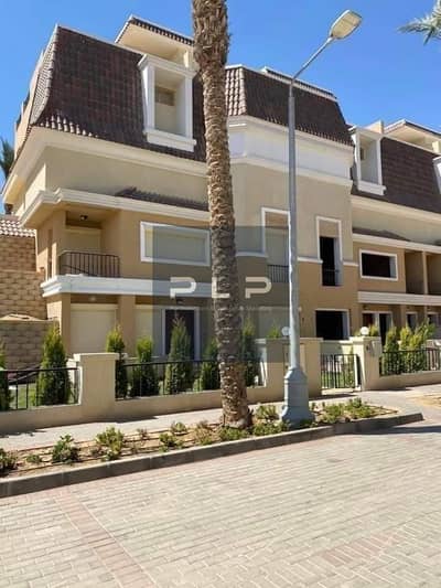 A townhouse below market price for resale, ready to move in Sarai Compound, New Cairo, with an open view of the landscape,