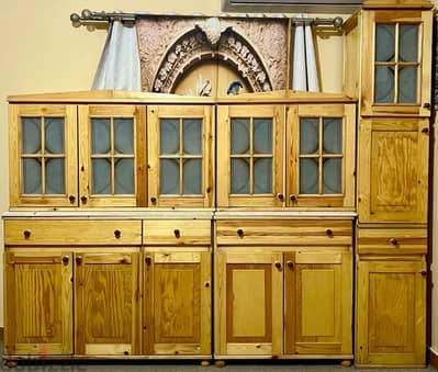 مطبخ خشب موسكي طبيعي عُمولة زيرو (لم يستخدم) - 5 قطع