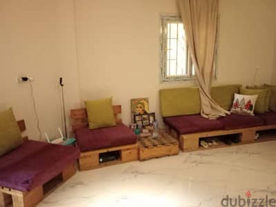 boho style . sofa and 2 seats and table