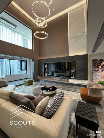 Immediate delivery of an apartment for sale in a duplex system in the most luxurious Creek Town compound with a wonderful view, directly overlooking t
