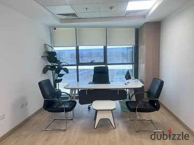 A fully furnished, air-conditioned office is available for rent on Al Amal Axis in the MU23 area of ​​the New Administrative Capital.