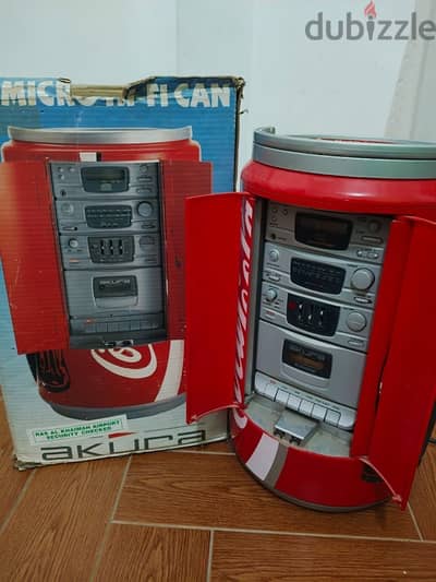 COCA COLA AKURA CD MICRO HI-FI CAN C302 CASSETTE/RADIO/CD PLAYER