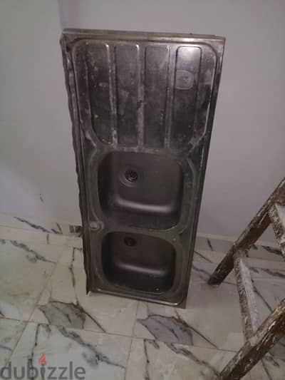 ١ حوض مطبخ ٢ عين مقاس ١٢٠ سم