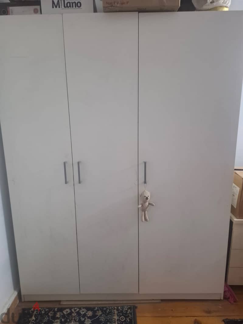 BRIMNES Bed & Wardrobe 140×200cm 3