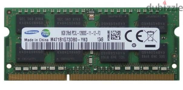Laptop Ram 8 GB DDR3 PC3L Pass 12800S  رامة لاب توب