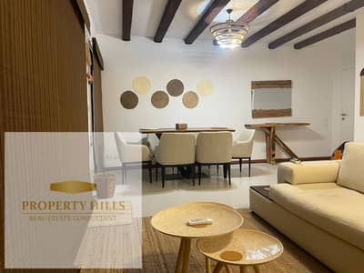 Spacious apartment in El Gouna for sale 205 m ready to move in fully finished and furnished 3 terraces sea view direct beachfront location