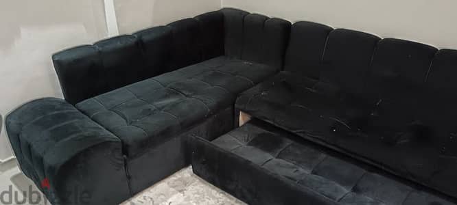 كنبه حرف L بتفتح سرير L shape sofa that opens into bed