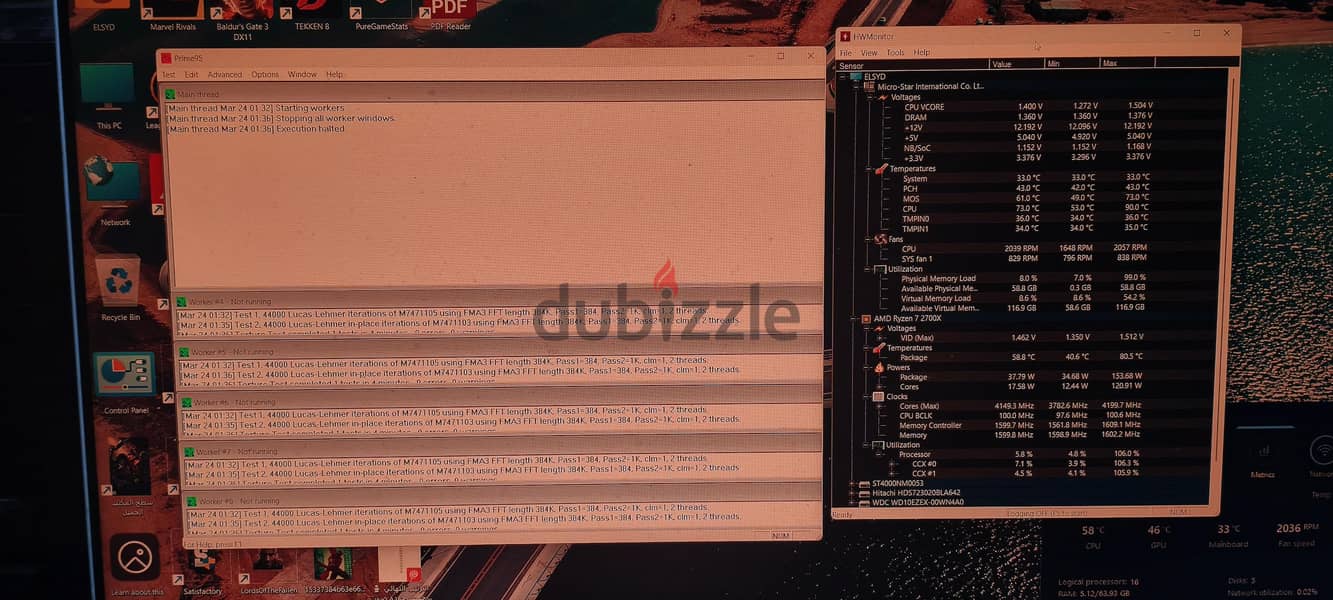 CPU Ryzen 7 2700X 8 cores 5