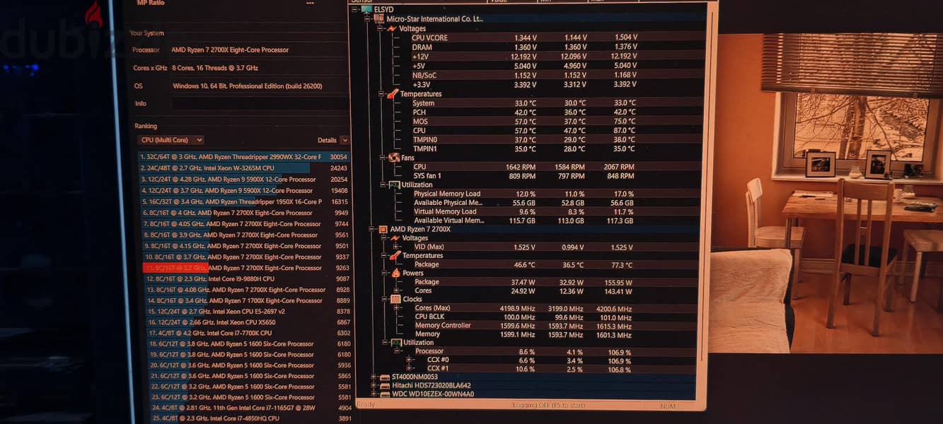CPU Ryzen 7 2700X 8 cores 6