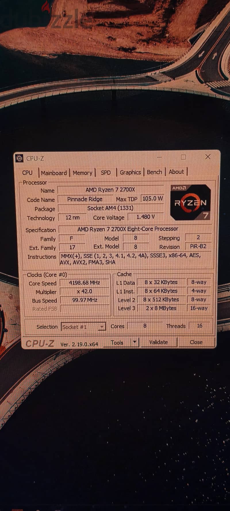 CPU Ryzen 7 2700X 8 cores 7
