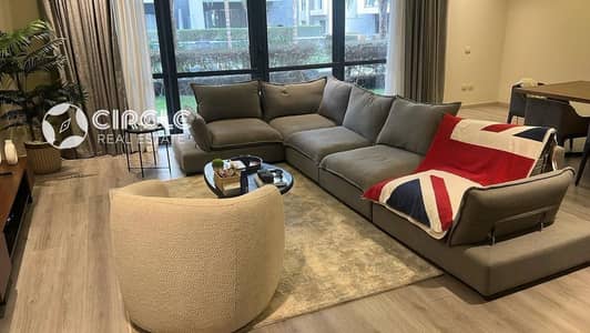شقة 160م بجاردن تشطيب كامل ومفروشة بالكامل للإيجار في الباتيو El Patio 7 القاهرة الجديدة New Cairo التجمع الخامس قريب من AUC الجامعة الامريكية