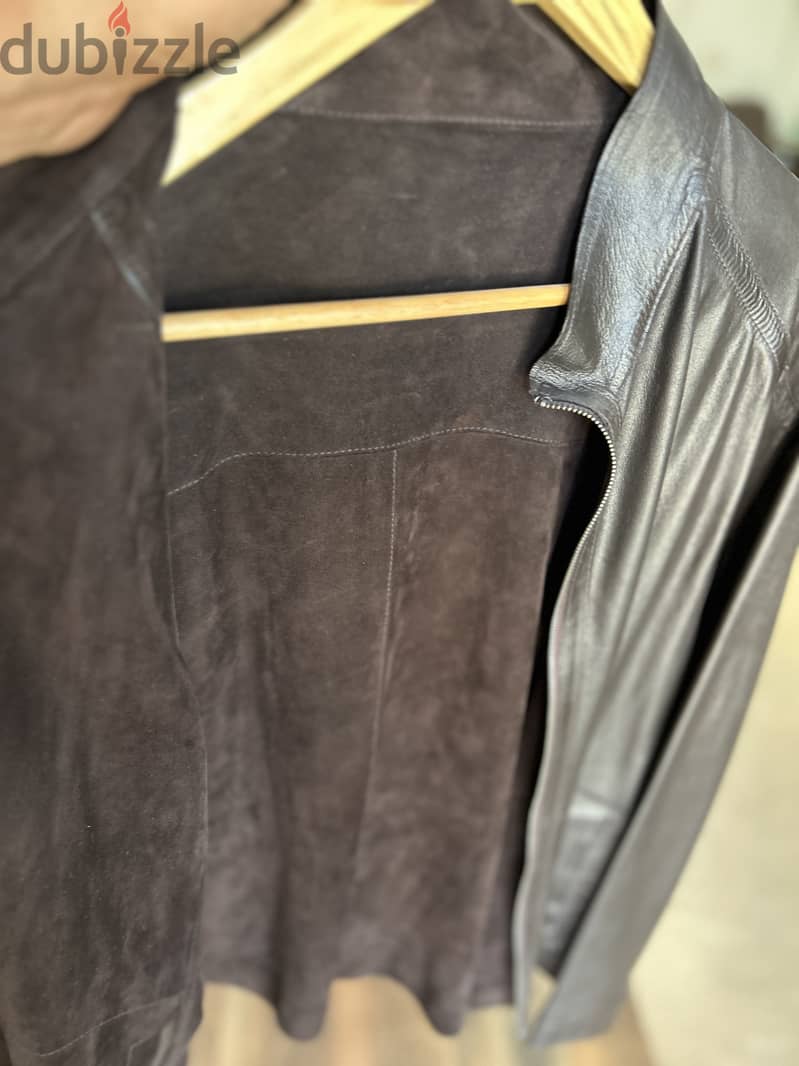 Lether casual jacket xl double face 2