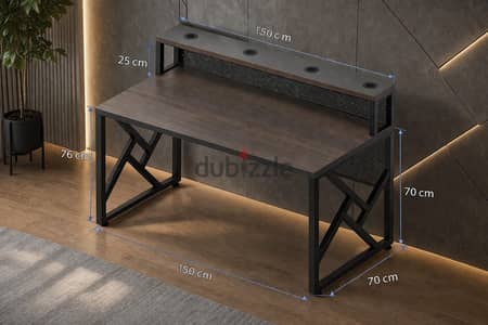 مكتب عصري Premium | تصميم Industrial عملي + خامات تعيش سنين desk