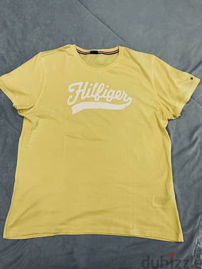 Tommy Hilfiger Men Brand Logo Printed Round Cotton T-shirt Size XL