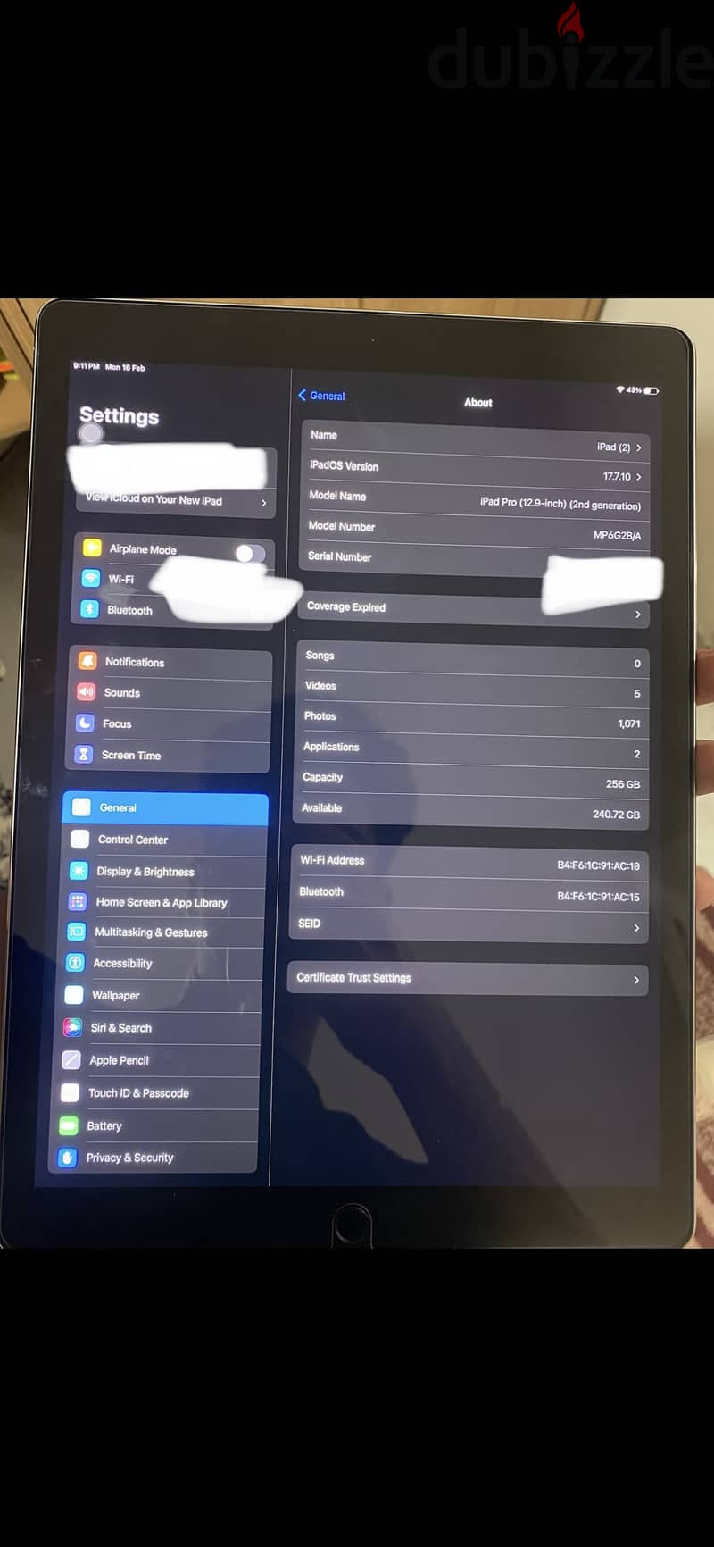 Ipad pro 12.9 256 (2nd gen 2017) 1