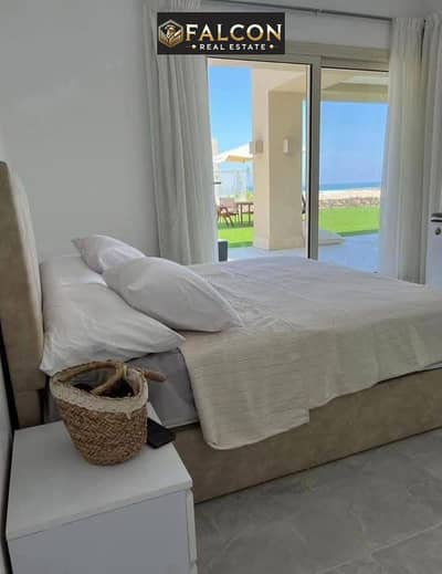 شاليه غرفيتن first row lagoon متشطب بالكامل فى قلب راس الحكمه دقائق من مخرج الفوكا قريه سى شور هايد بارك بالتقسيط hyde park sae shore