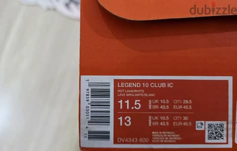 حذاء أصلية من Nike ، موديل Tiempo Legend 10 مقاس ٥. ٤٥ new