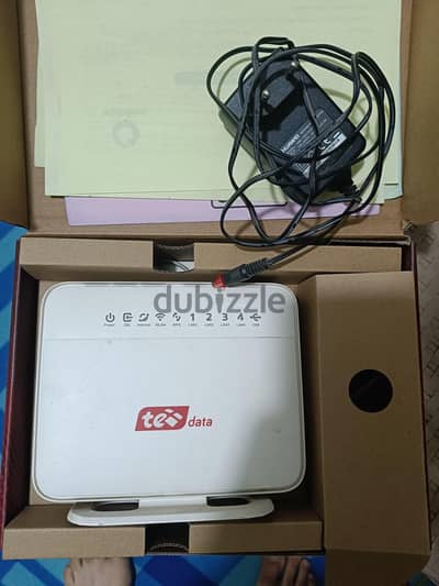 راوتر TE Data هواوي ADSL بحالة ممتازة كامل بالكرتونة