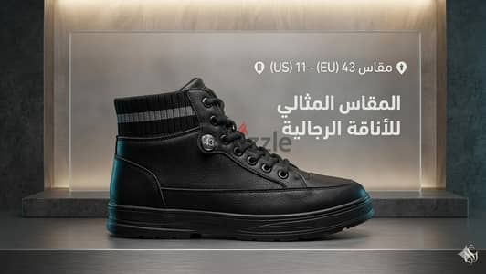 كوتشي اسود مريح مقاس 43 جديد