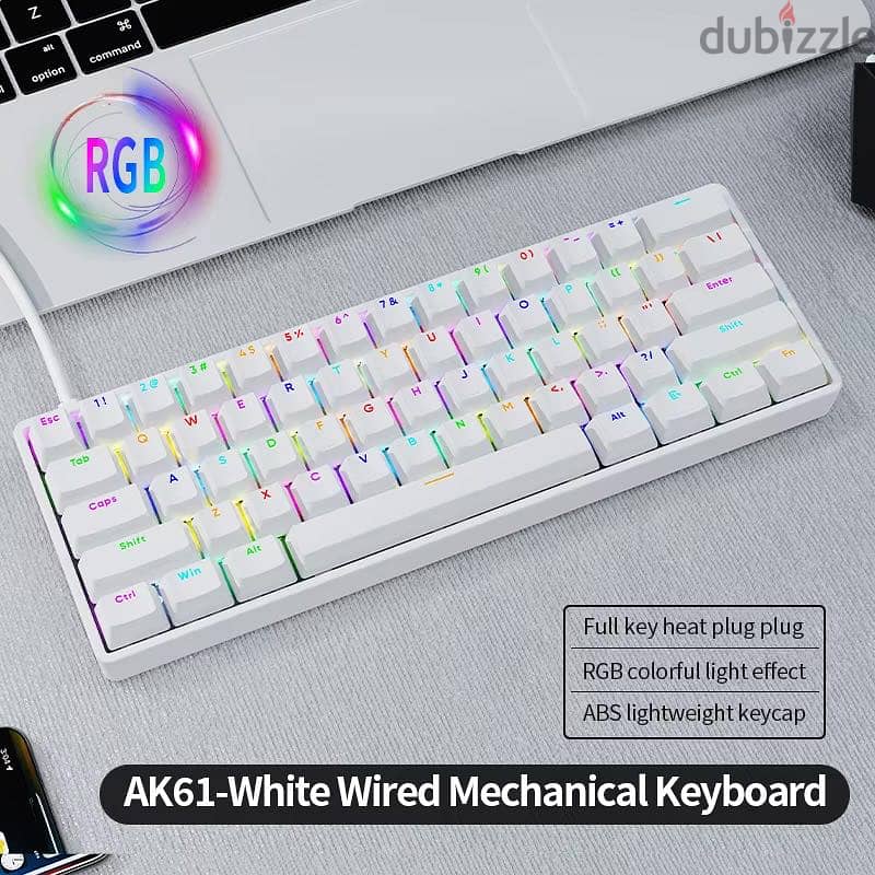 AK61 Mechanical Keyboard (White) 4