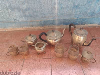 طقم براد مطلي فضة انتيك
