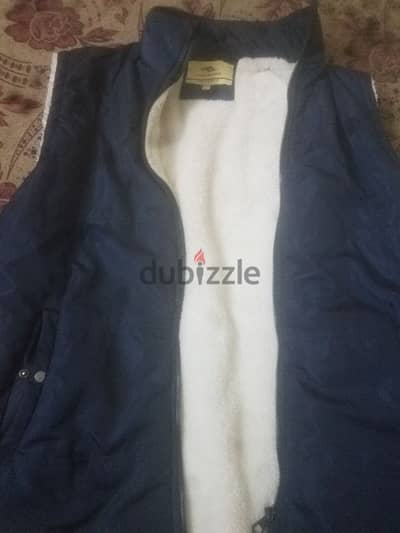Vest dark blue with fur
