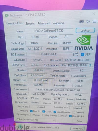 4جيجا  Nvidia  GeForce GT 730