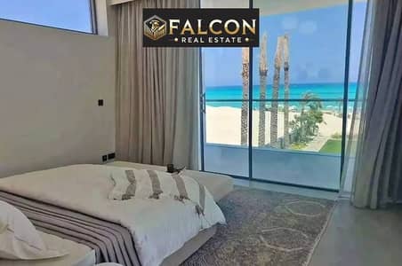 For sale at the price of the launch (a finished chalet overlooking the sea) in the North Coast next to Marina Mersat Yachts and Downtown Alamein with a 10% down payment and installment over 8 years
