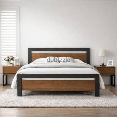 Steel bed+ 2 commode
